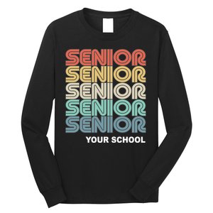 Retro Seniors Graduation Custom School Name Long Sleeve Shirt