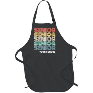 Retro Seniors Graduation Custom School Name Full-Length Apron With Pockets