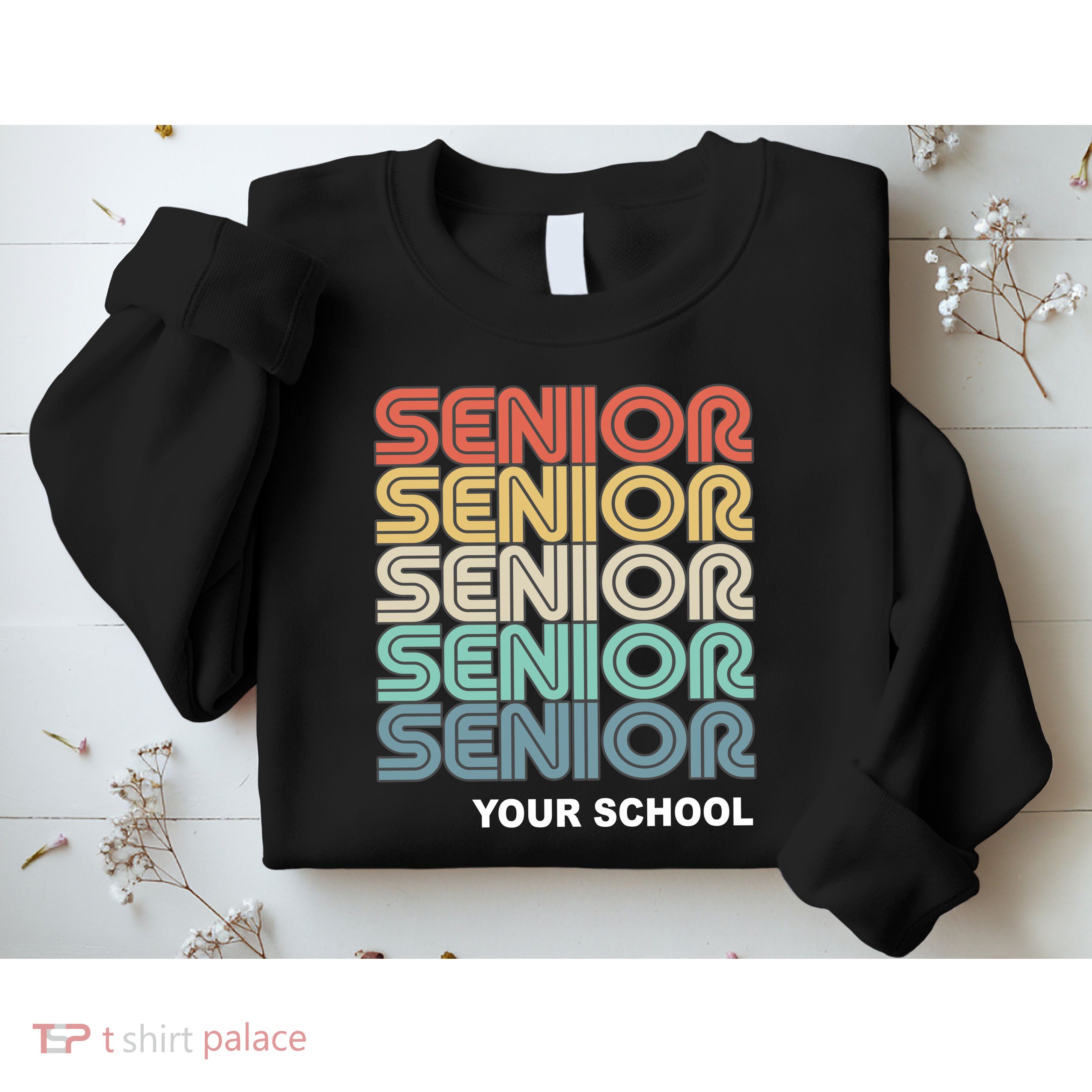 Retro Seniors Graduation Custom School Name Sweatshirt