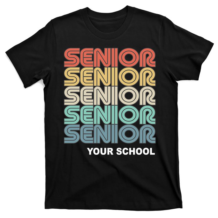 Retro Seniors Graduation Custom School Name T-Shirt