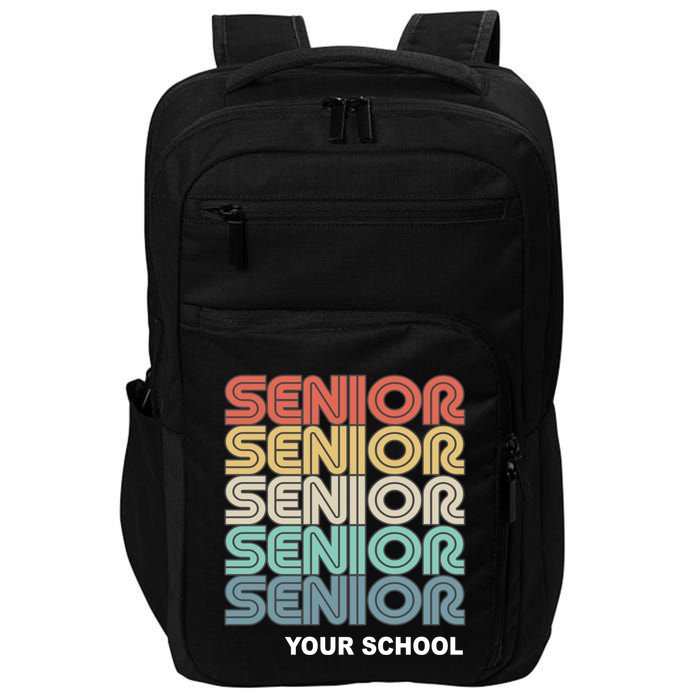 Retro Seniors Graduation Custom School Name Impact Tech Backpack