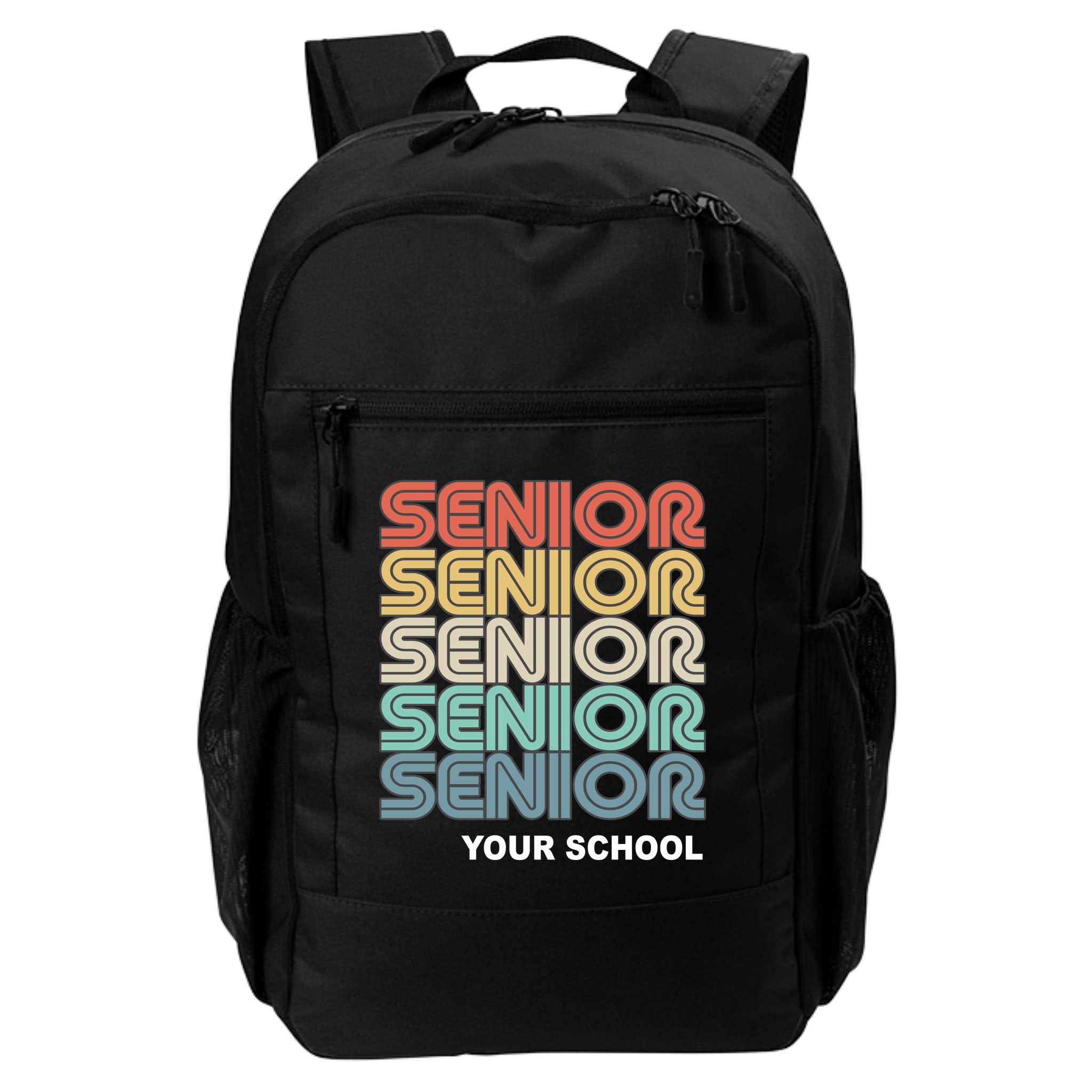 Retro Seniors Graduation Custom School Name Backpack