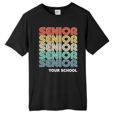 Retro Seniors Graduation Custom School Name Tall Fusion ChromaSoft Performance T-Shirt