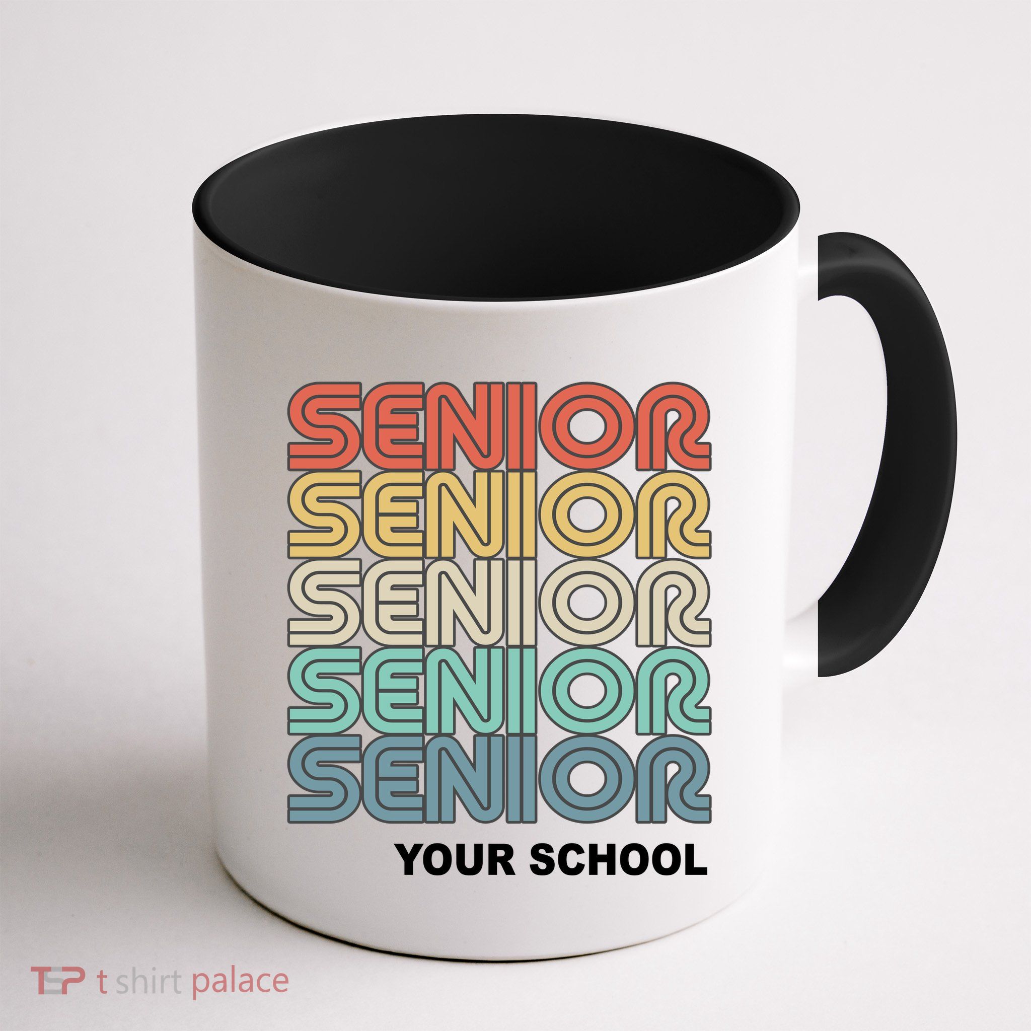 Retro Seniors Graduation Custom School Name Mug