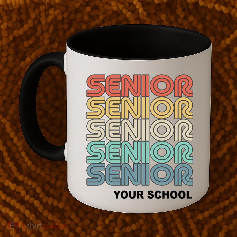 Retro Seniors Graduation Custom School Name Mug