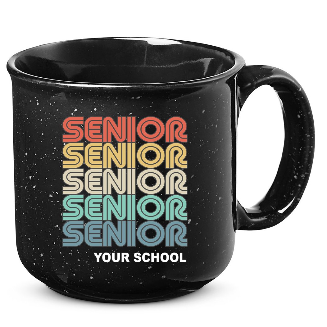 Retro Seniors Graduation Custom School Name 15oz Campfire Ceramic Mug