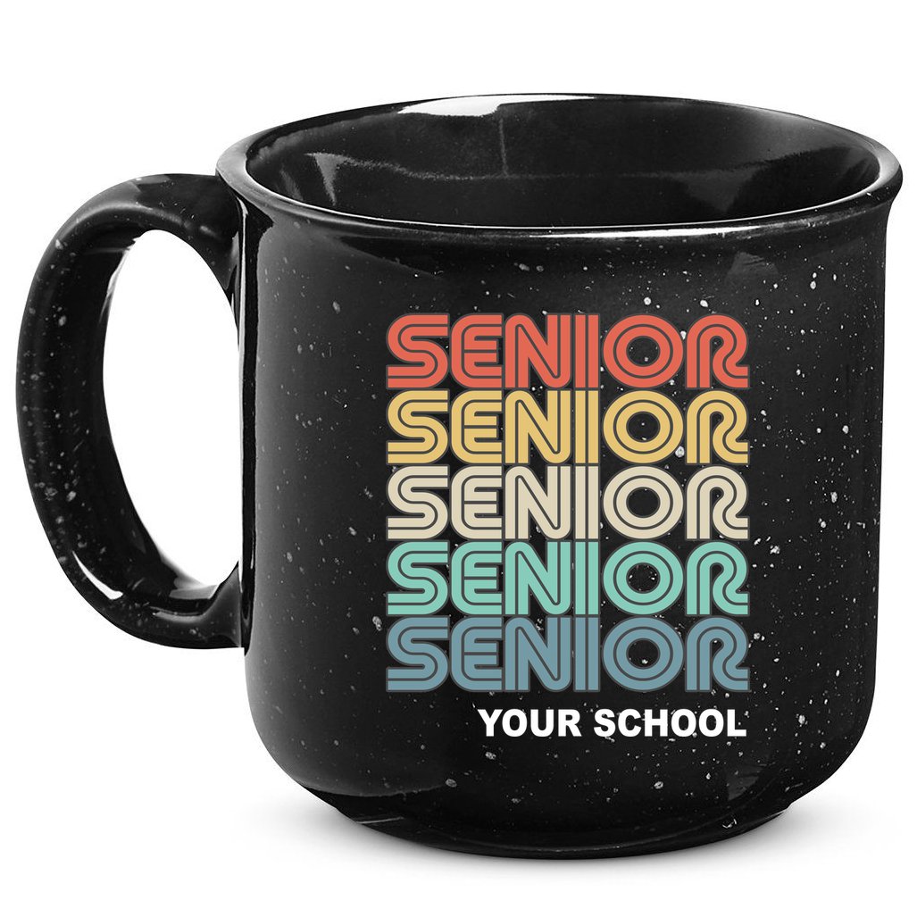 Retro Seniors Graduation Custom School Name 15oz Campfire Ceramic Mug