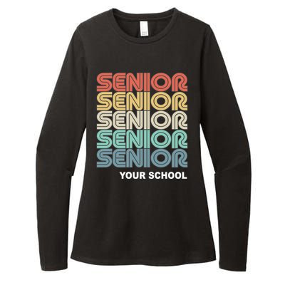 Retro Seniors Graduation Custom School Name Womens CVC Long Sleeve Shirt