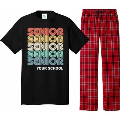 Retro Seniors Graduation Custom School Name Pajama Set