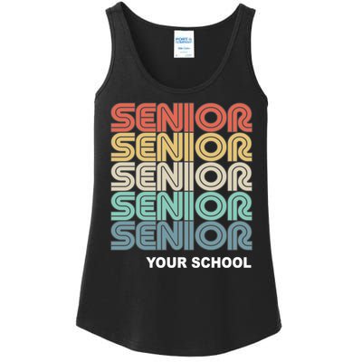 Retro Seniors Graduation Custom School Name Ladies Essential Tank