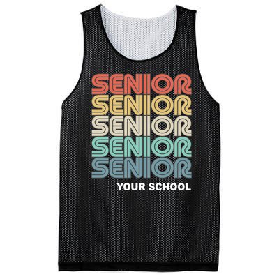 Retro Seniors Graduation Custom School Name Mesh Reversible Basketball Jersey Tank