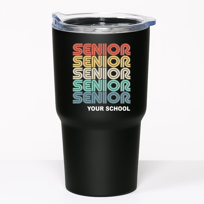 Retro Seniors Graduation Custom School Name Tumbler