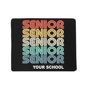 Retro Seniors Graduation Custom School Name Mousepad