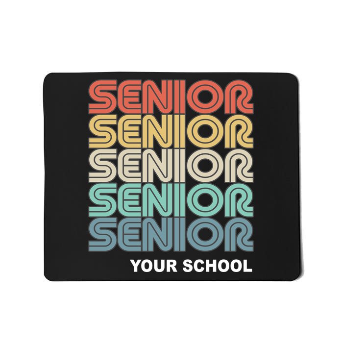 Retro Seniors Graduation Custom School Name Mousepad