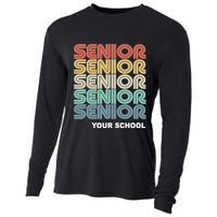 Retro Seniors Graduation Custom School Name Cooling Performance Long Sleeve Crew