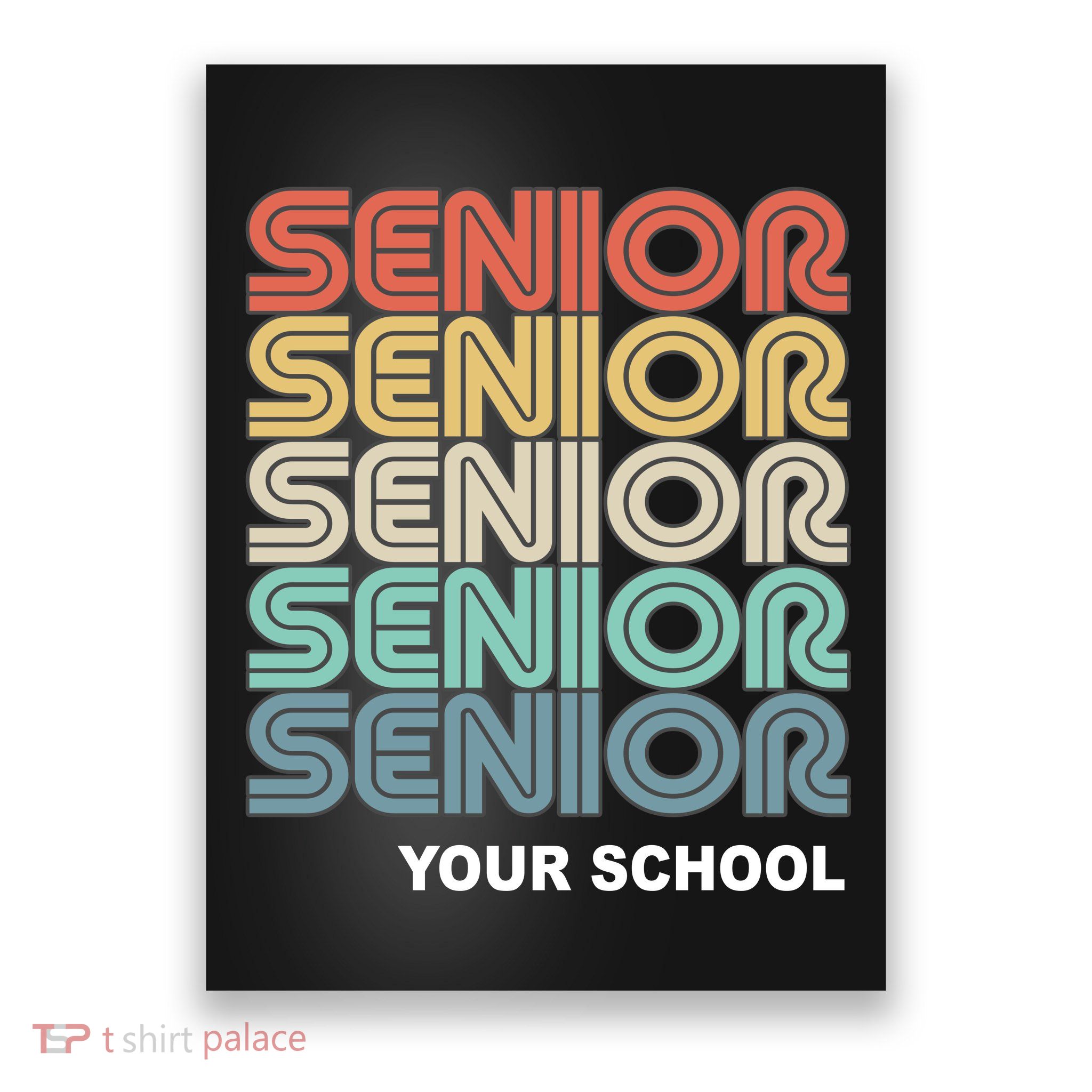 Retro Seniors Graduation Custom School Name Poster
