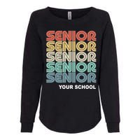 Retro Seniors Graduation Custom School Name Womens California Wash Sweatshirt