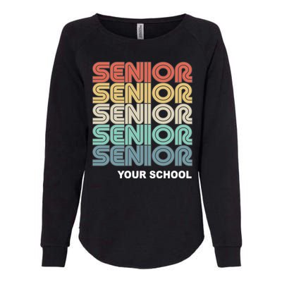 Retro Seniors Graduation Custom School Name Womens California Wash Sweatshirt