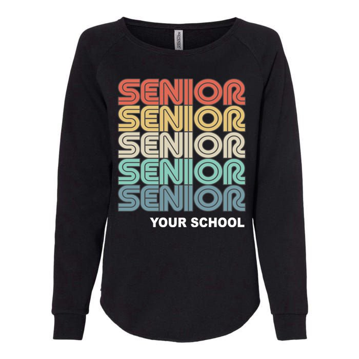 Retro Seniors Graduation Custom School Name Womens California Wash Sweatshirt