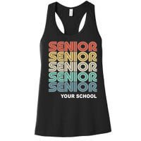 Retro Seniors Graduation Custom School Name Women's Racerback Tank