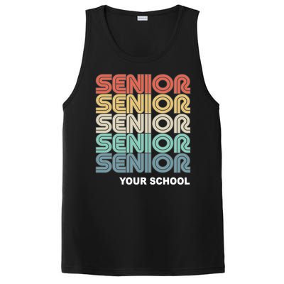 Retro Seniors Graduation Custom School Name PosiCharge Competitor Tank