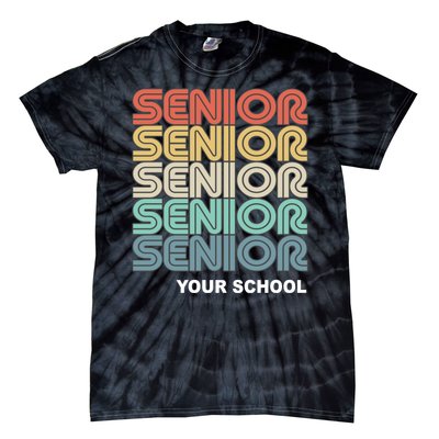 Retro Seniors Graduation Custom School Name Tie-Dye T-Shirt