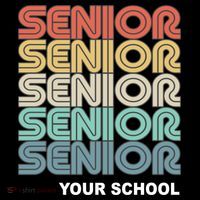 Retro Seniors Graduation Custom School Name Tie-Dye T-Shirt