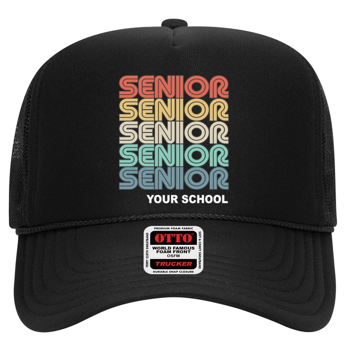 Retro Seniors Graduation Custom School Name Trucker Hat