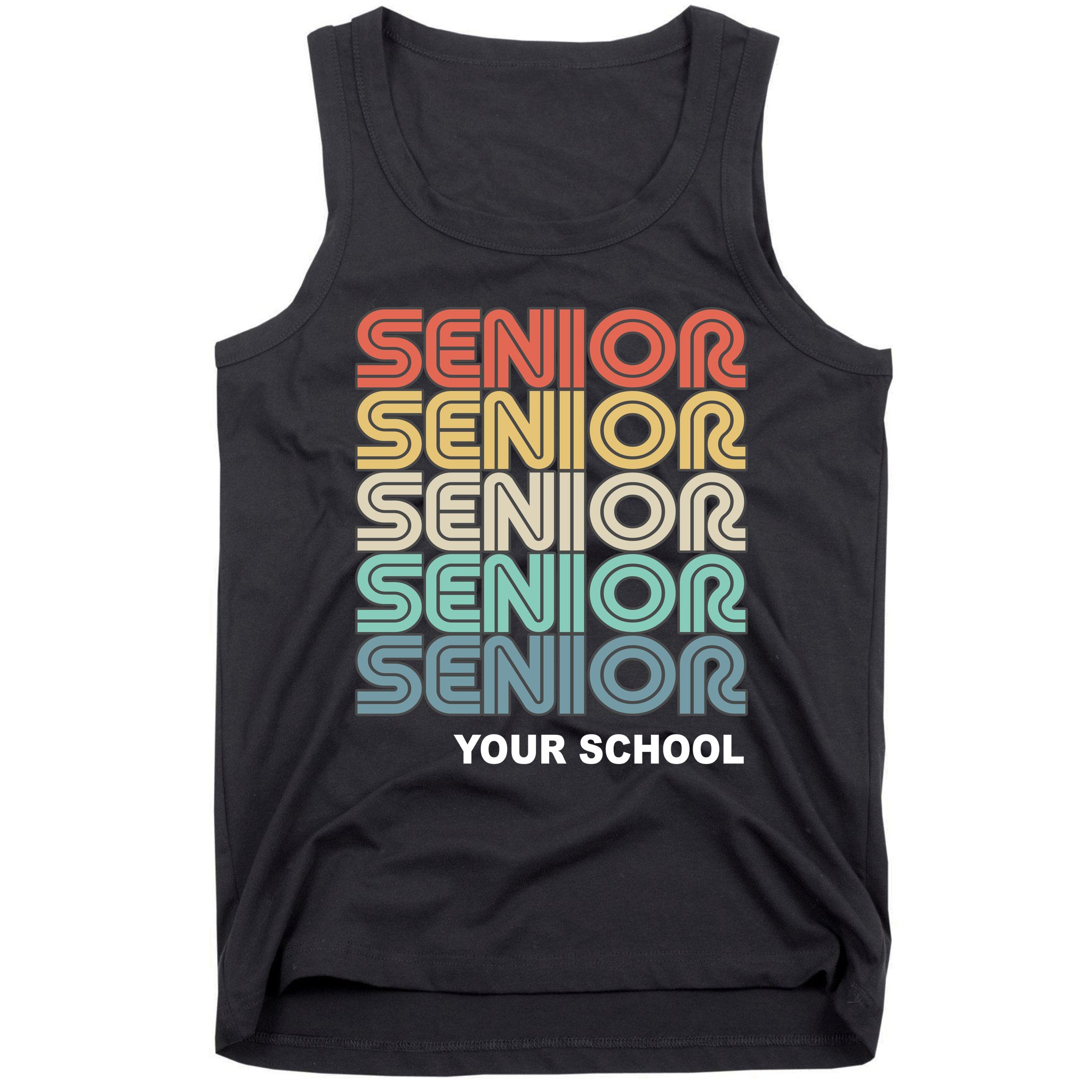 Retro Seniors Graduation Custom School Name Tank Top
