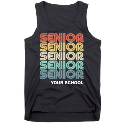 Retro Seniors Graduation Custom School Name Tank Top