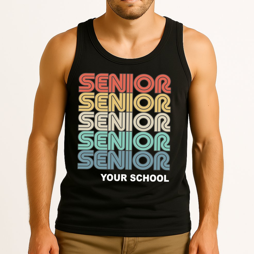 Retro Seniors Graduation Custom School Name Tank Top