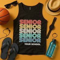 Retro Seniors Graduation Custom School Name Tank Top