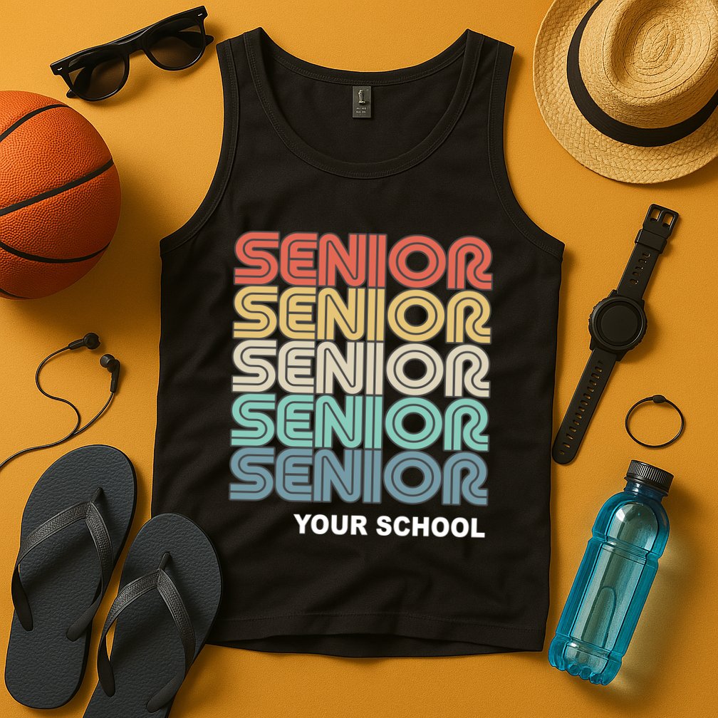 Retro Seniors Graduation Custom School Name Tank Top