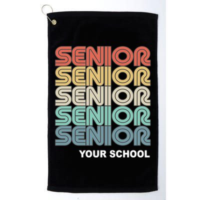 Retro Seniors Graduation Custom School Name Golf Towel