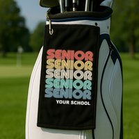 Retro Seniors Graduation Custom School Name Golf Towel