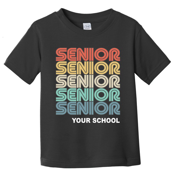 Retro Seniors Graduation Custom School Name Toddler T-Shirt