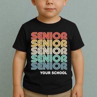 Retro Seniors Graduation Custom School Name Toddler T-Shirt
