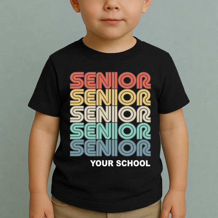 Retro Seniors Graduation Custom School Name Toddler T-Shirt