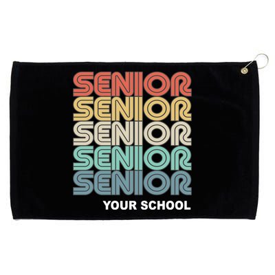 Retro Seniors Graduation Custom School Name Grommeted Golf Towel