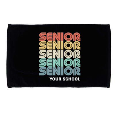 Retro Seniors Graduation Custom School Name Microfiber Hand Towel