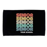 Retro Seniors Graduation Custom School Name Microfiber Hand Towel