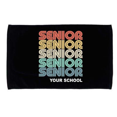 Retro Seniors Graduation Custom School Name Microfiber Hand Towel