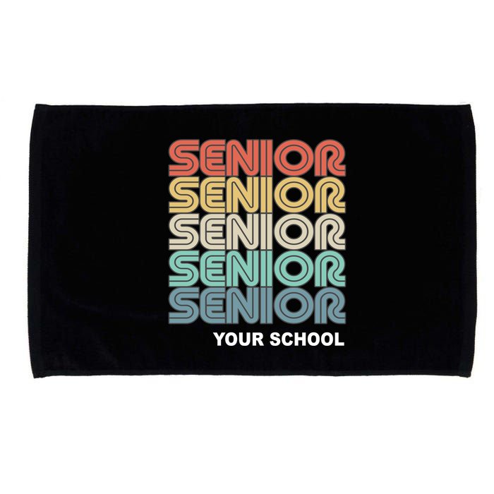 Retro Seniors Graduation Custom School Name Microfiber Hand Towel
