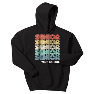 Retro Seniors Graduation Custom School Name Kids Hoodie