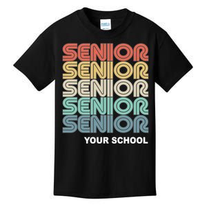 Retro Seniors Graduation Custom School Name Kids T-Shirt