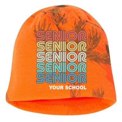 Retro Seniors Graduation Custom School Name Kati - Camo Knit Beanie