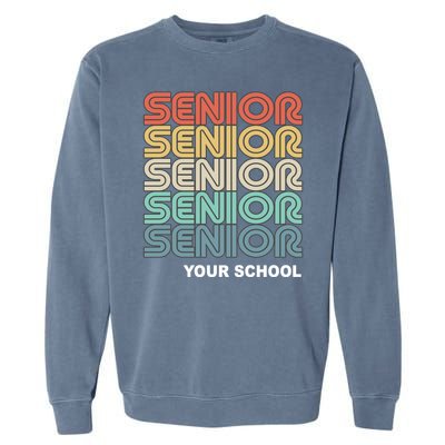 Retro Seniors Graduation Custom School Name Garment-Dyed Sweatshirt