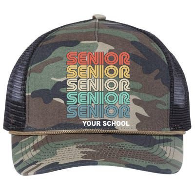 Retro Seniors Graduation Custom School Name Retro Rope Trucker Hat Cap