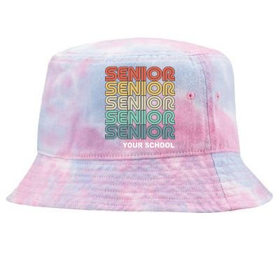 Retro Seniors Graduation Custom School Name Tie-Dyed Bucket Hat