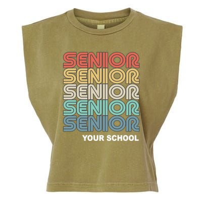 Retro Seniors Graduation Custom School Name Garment-Dyed Women's Muscle Tee